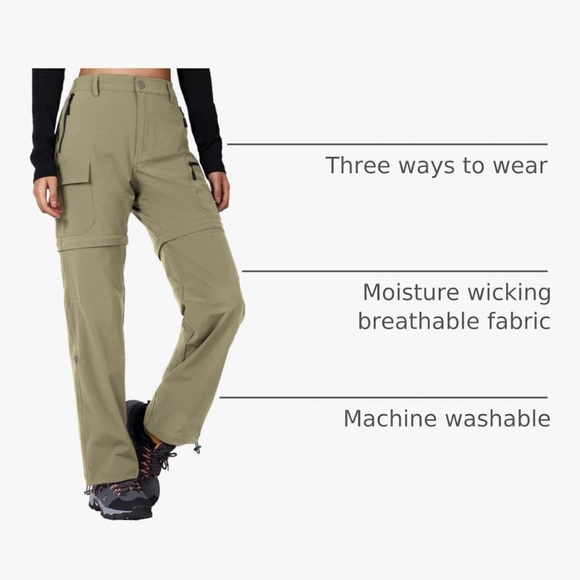 Women's Versatile Tan Cargo Hiking convertible pants - Picture 3 of 7